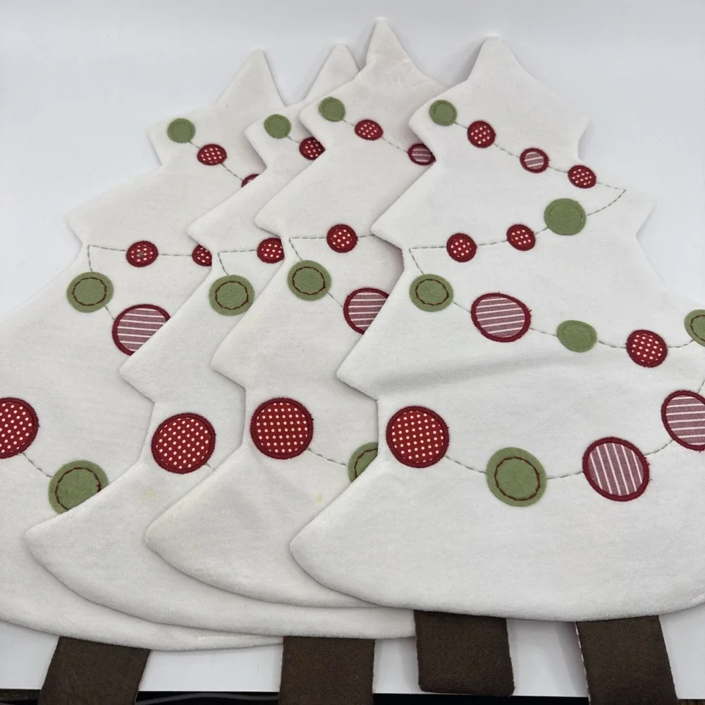 Pottery Barn Kids Christmas Tree  Placemat Soft White‎ Set Of 4 Stains